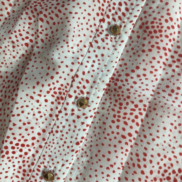 I. Madeline NWT red & white pattern button down - Picture 3 of 6